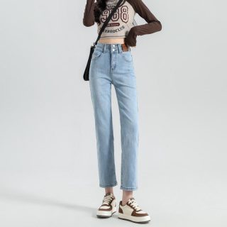 Denim | Petite Mid-Rise ’90S Classic Straight-Fit Jean In Pheasant Wash  –  Womens Clothing Denim