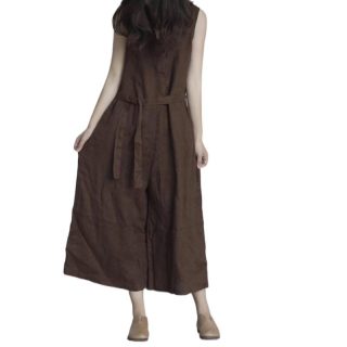 Dresses & Jumpsuits | Seamed Linen Dress With Removable Belt  –  Womens Clothing Deep Chocolate