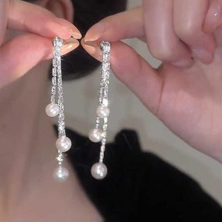 Jewelry | Dangling Pearl Jacket Earrings  –  Womens Accessories Jewelry