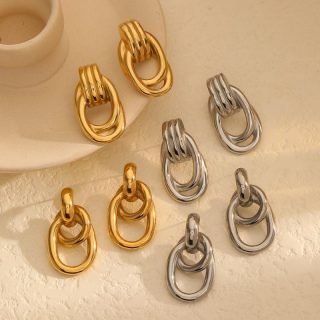 Jewelry | Interlocked Textured Hoop Earrings  –  Womens Accessories Jewelry