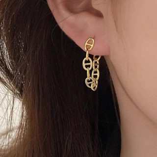 Jewelry | Signature Gold-Link Earrings  –  Womens Accessories Burnished Gold