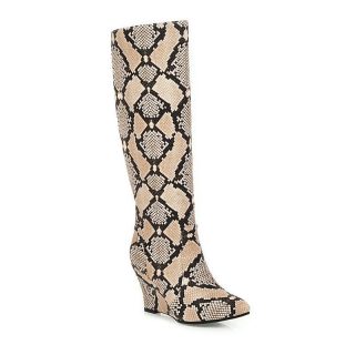 Made In Spain | New Stevie Knee-High Pull-On Boots In Snake-Embossed Italian Leather  –  Womens Womens Made In Spain