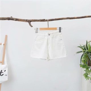 Skirts & Shorts | Frayed-Hem Denim Short In White  –  Girls Clothing Girls