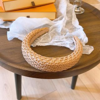 Straw | Oversized Woven Net Headband  –  Womens Accessories Natural