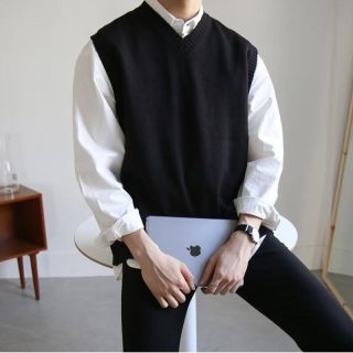 Sweaters | Heritage Cotton Sweater-Vest  –  Mens Clothing Black