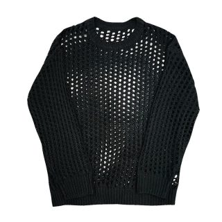 Sweaters | Pointelle Crewneck Sweater  –  Womens Clothing Black