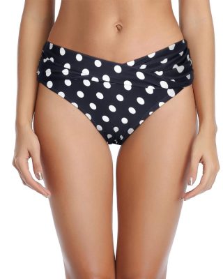 Swimwear | Maryam Nassir Zadeh X Ruffle Bow-Tie Bikini Bottom In Dot  –  Womens Clothing Dark Evening