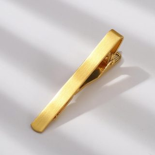 Watches & Jewelry | Brushed Tie Clip  –  Mens Accessories Light Gold