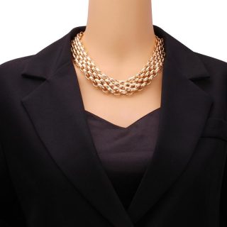 Jewelry | Wide Chainlink Necklace  –  Womens Accessories Burnished Gold