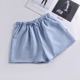 Skirts & Shorts | Pull-On Short In Linen-Cotton Blend  –  Girls Clothing French Blue